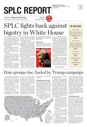 SPLC Fights Back Against Bigotry in White House
