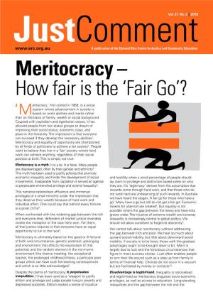 Meritocracy – How Fair Is the ‘Fair Go’?