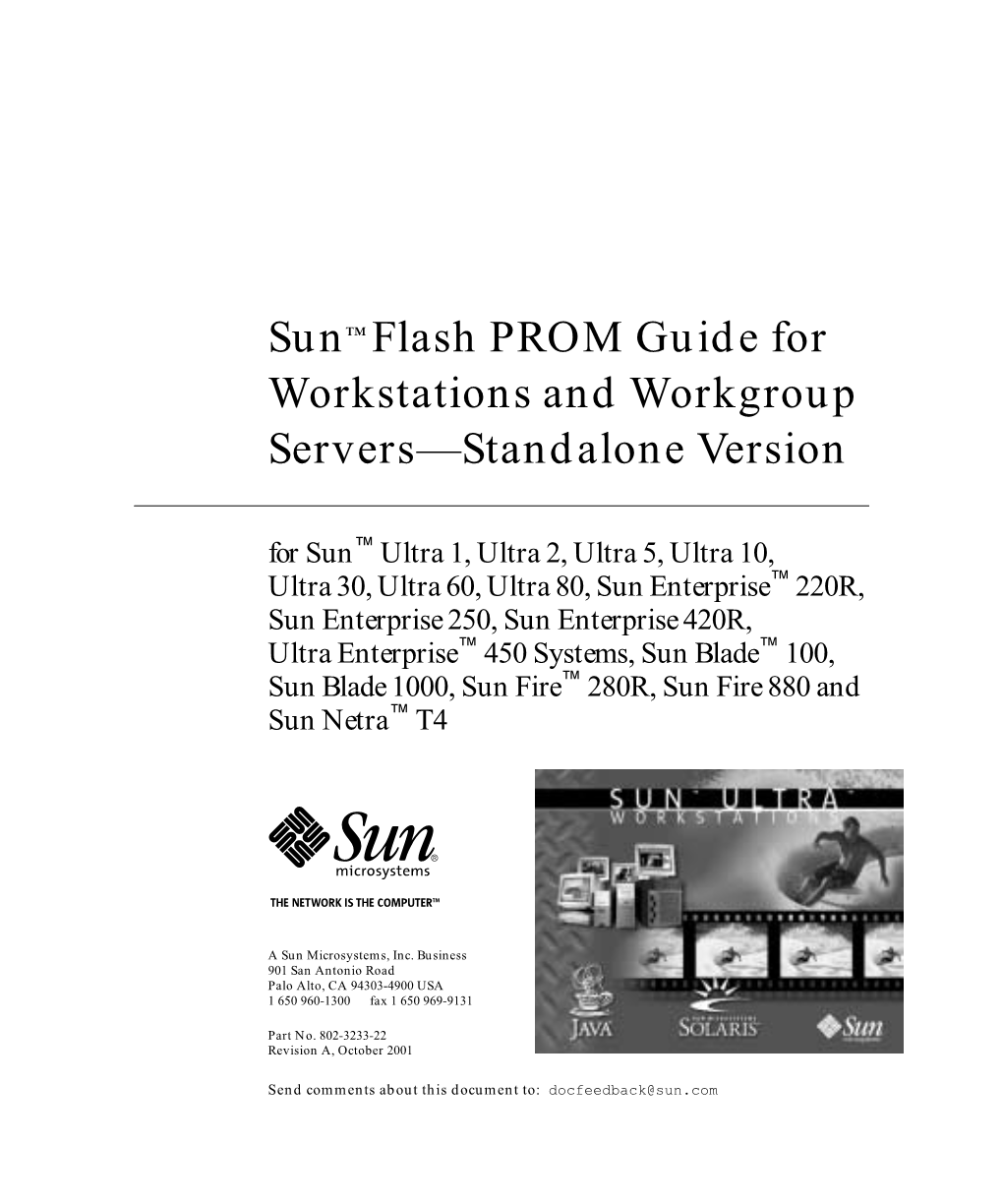 Sun™ Flash PROM Guide for Workstations and Workgroup Servers—Standalone Version