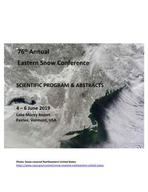 76Th Annual Eastern Snow Conference