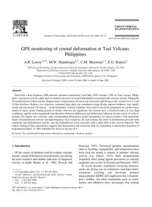 GPS Monitoring of Crustal Deformation at Taal Volcano, Philippines