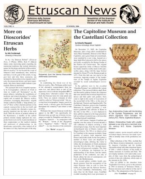 More on Dioscorides' Etruscan Herbs the Capitoline Museum and The
