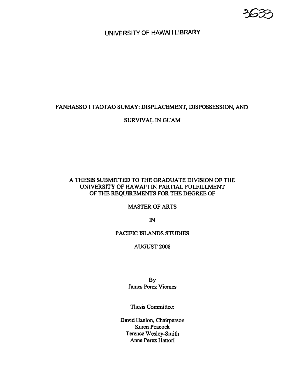 Displacement, Dispossession, and Survival in Guam A