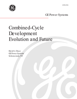 Combined-Cycle Development Evolution and Future