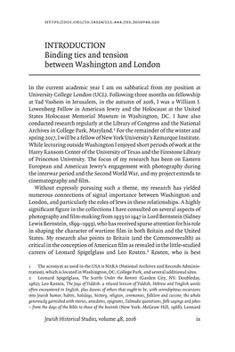 INTRODUCTION Binding Ties and Tension Between Washington and London