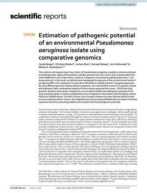 Estimation of Pathogenic Potential of an Environmental Pseudomonas