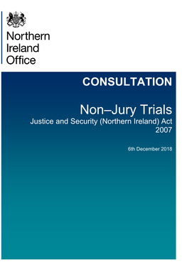 Non–Jury Trials Justice and Security (Northern Ireland) Act