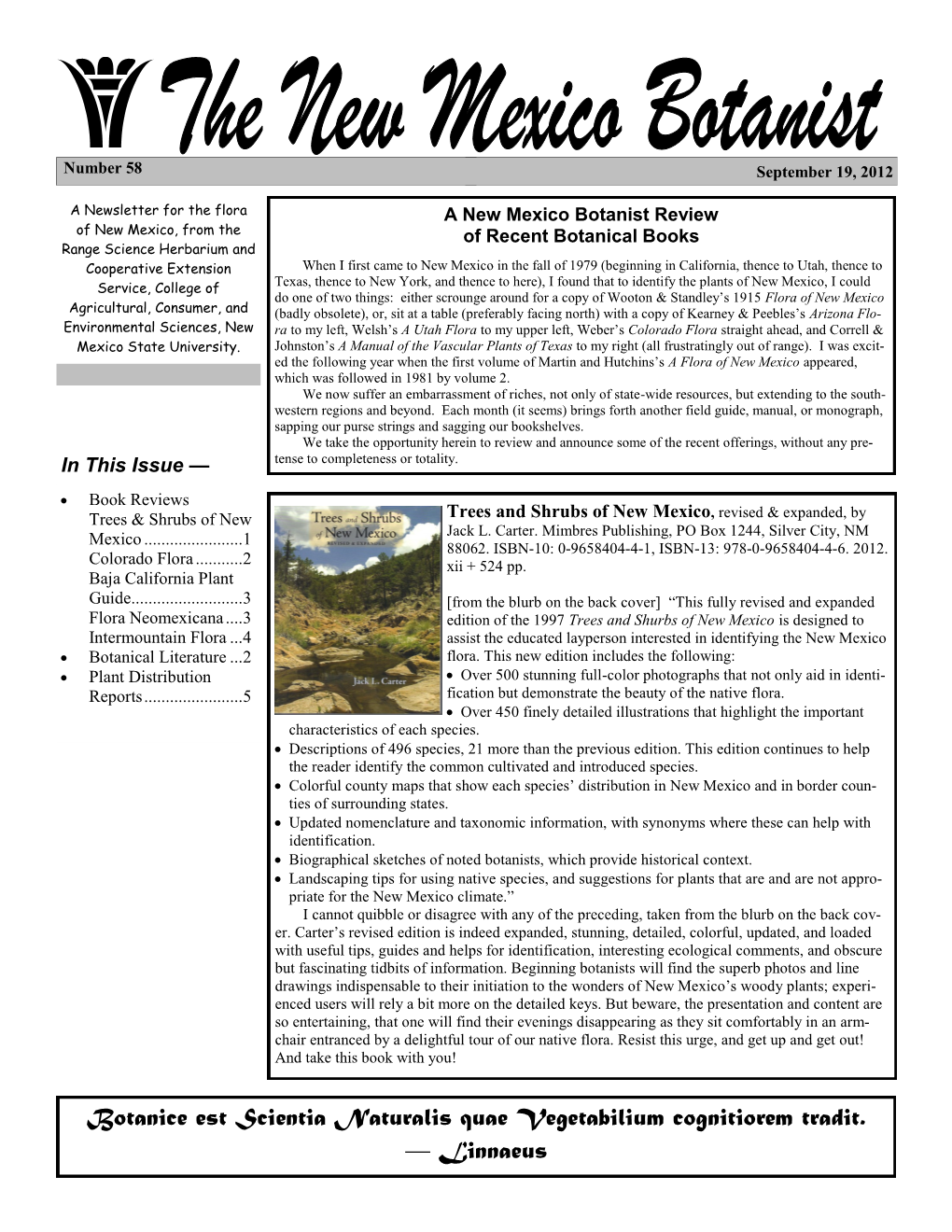 Issue 58 – Sept 19, 2012