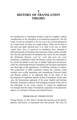 2 History of Translation Theory