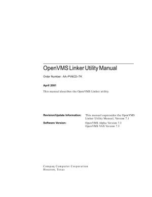 Openvms Linker Utility Manual
