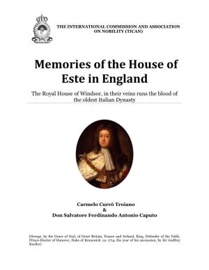 Memories of the House of Este in England