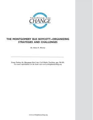 The Montgomery Bus Boycott—Organizing Strategies and Challenges