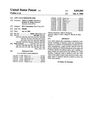 Unlted States Patent [191 [11] 4,452,844 Prabhu Et Al