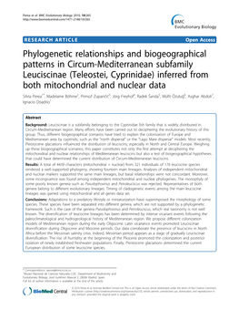 Phylogenetic Relationships and Biogeographical Patterns in Circum