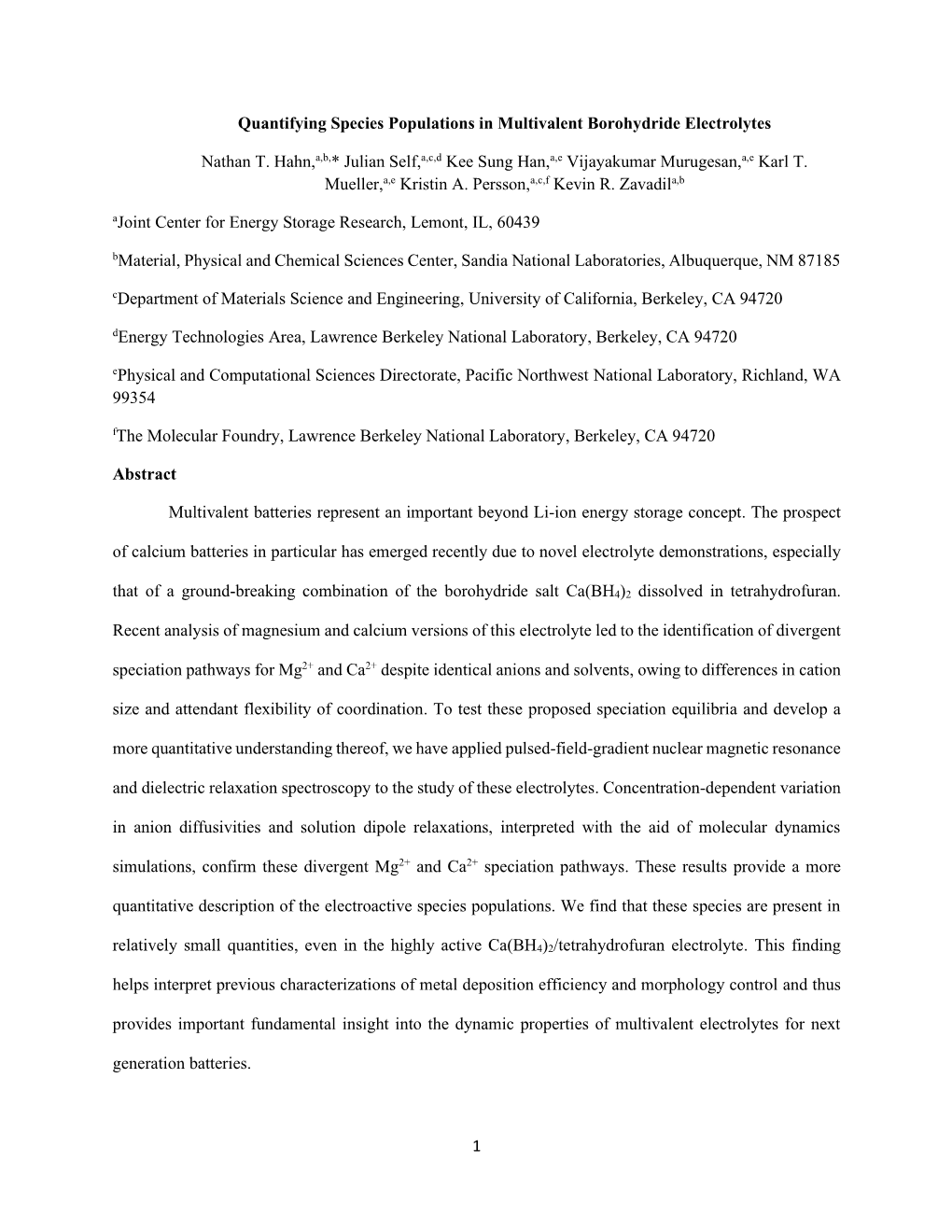 1 Quantifying Species Populations in Multivalent