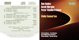 Don Banks David Morgan Peter Racine Fricker Violin Concertos