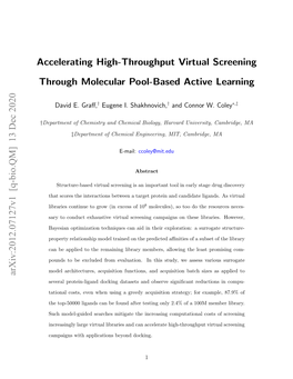 Accelerating High-Throughput Virtual Screening Through Molecular Pool-Based Active Learning