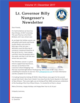 ​Lt. Governor Billy Nungesser's Newsletter
