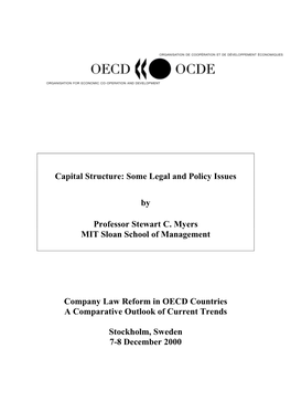 Capital Structure: Some Legal and Policy Issues