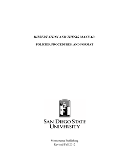Dissertation and Thesis Manual