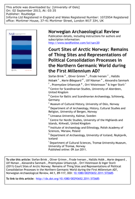 Court Sites of Arctic Norway