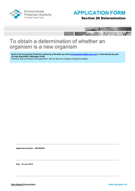 To Obtain a Determination of Whether an Organism Is a New Organism