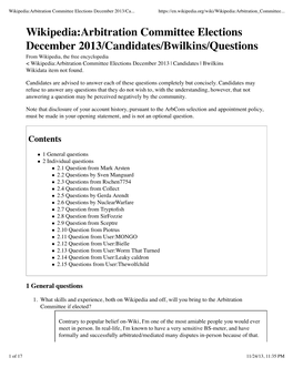 Wikipedia:Arbitration Committee Elections December 2013/Candidates/Bwilkins/Questions