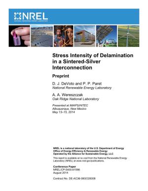 Stress Intensity of Delamination in a Sintered-Silver Interconnection Preprint D