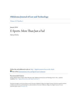 E-Sports: More Than Just a Fad Michael Mctee