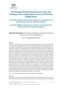 The Dialogic Relationship Between Poems and Paintings and Its Application to Literary Education in High School