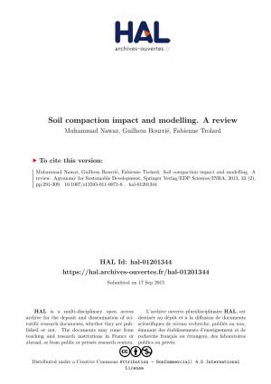 Soil Compaction Impact and Modelling. a Review Muhammad Nawaz, Guilhem Bourrié, Fabienne Trolard