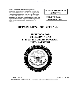 MIL-HDBK-863 Requirement, Contractors May Disregard the Requirements of This Document and Interpret Its Contents Only As 1 September 1997 Guidance