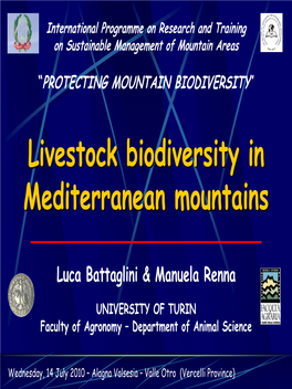 Livestock Biodiversity in Mediterranean Mountains”