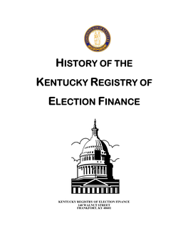 History of the Kentucky Registry of Election Finance