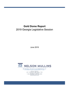 Gold Dome Report 2019 Georgia Legislative Session