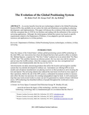 The Evolution of the Global Positioning System Mr