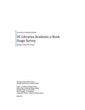 UC Libraries Academic E-Book Usage Survey