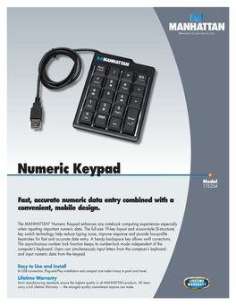 Numeric Keypad Model 176354