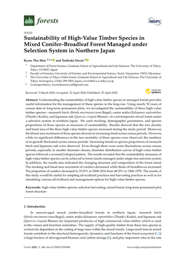 Sustainability of High-Value Timber Species in Mixed Conifer–Broadleaf Forest Managed Under Selection System in Northern Japan