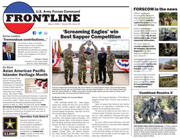 FRONTLINE Regiment’S Colors Signifying May 4, 2018 | Volume VIII, Issue 18 Their Deployment to Iraq