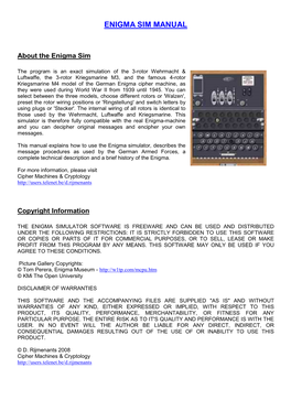 Enigma Sim Manual