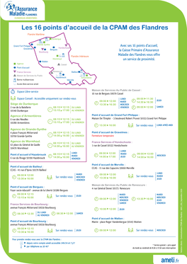 Les 16 Points D'accueil De La CPAM Des Flandres