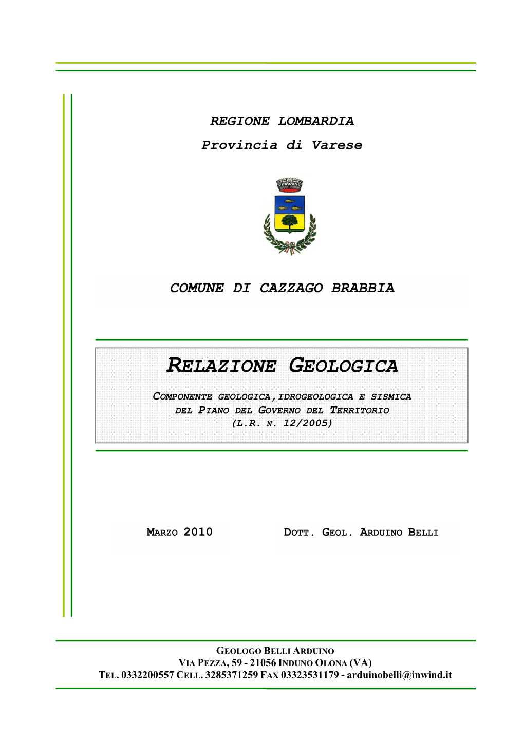 Relazione Geologica