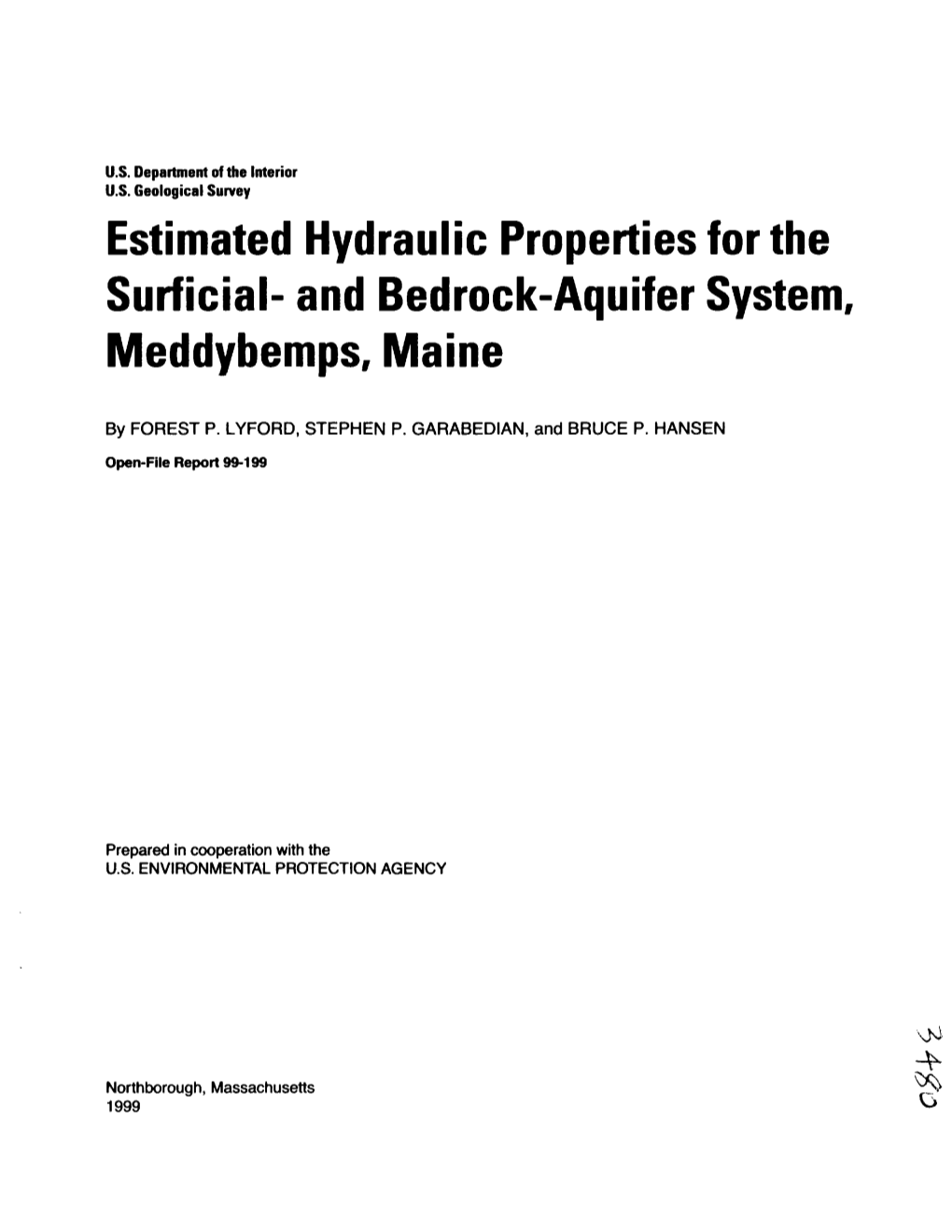 Estimated Hydraulic Properties for Surficial