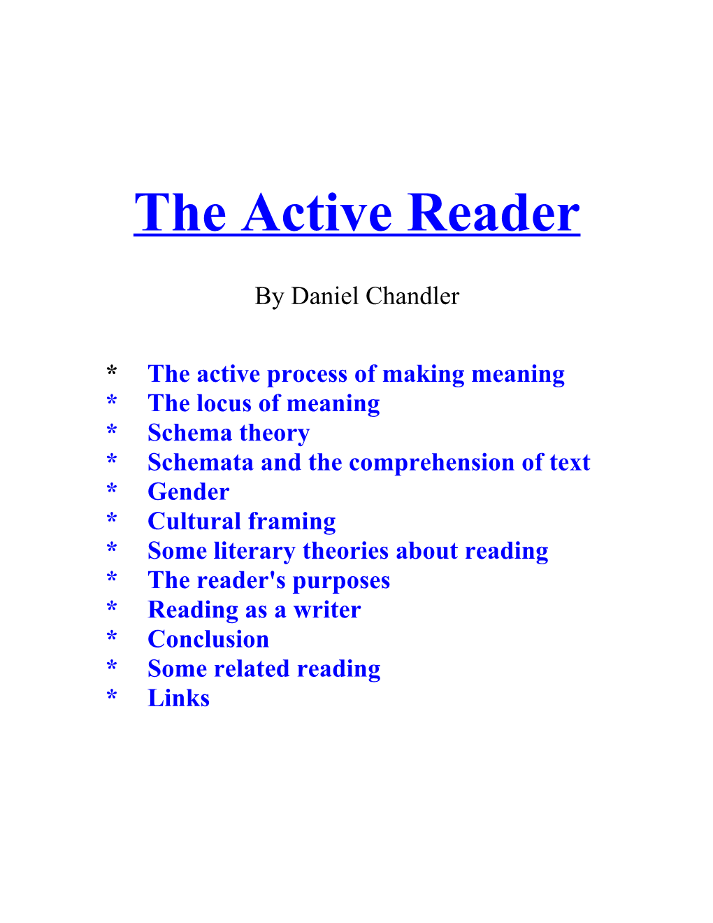 The Active Reader