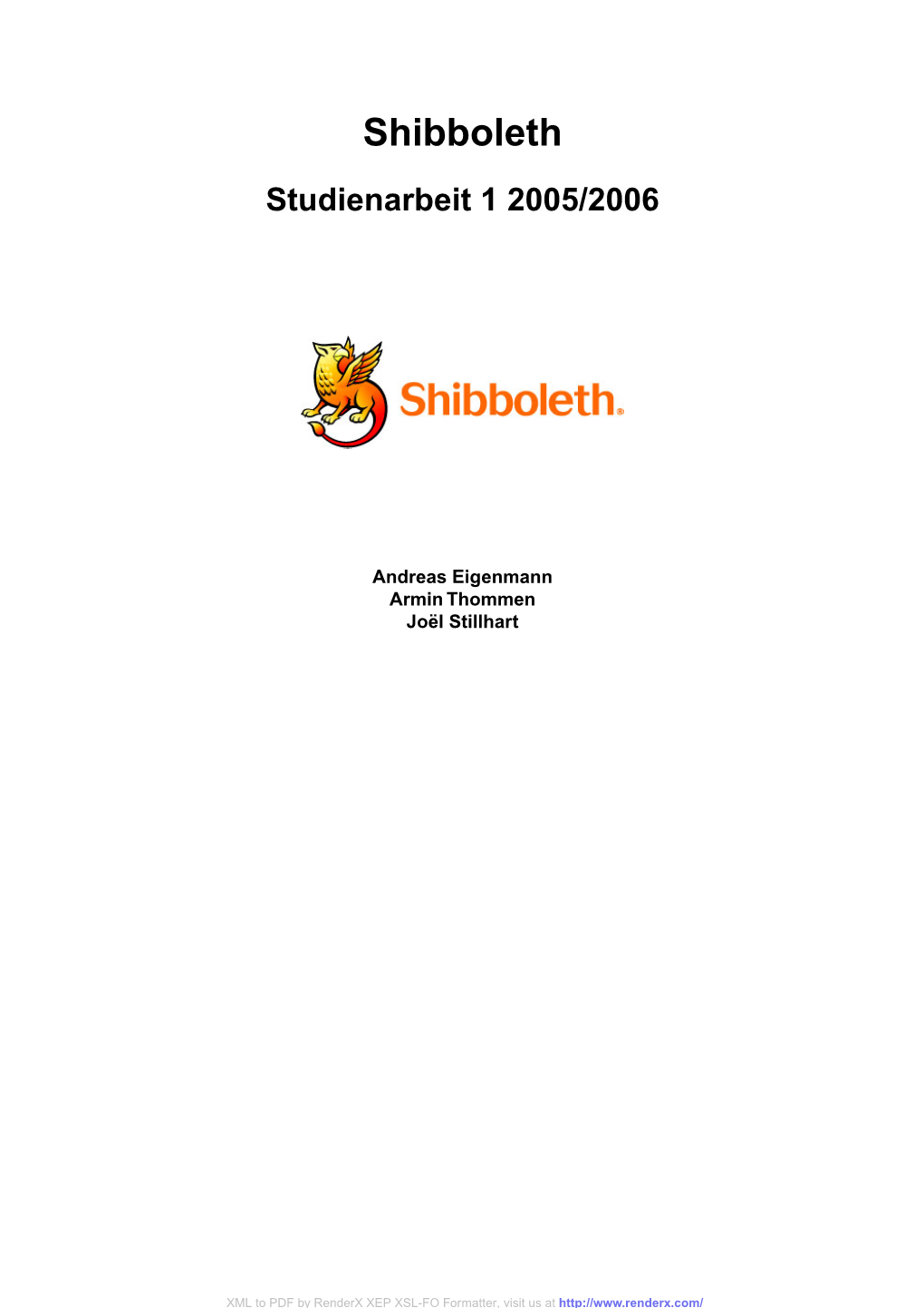 Shibboleth Studienarbeit 1 2005/2006