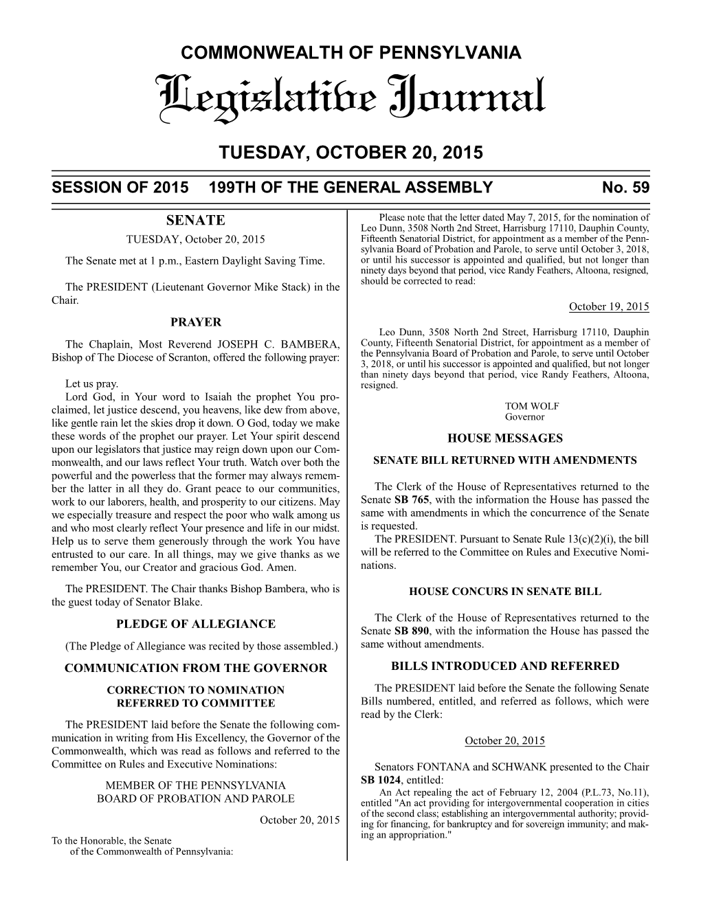 Legislative Journal