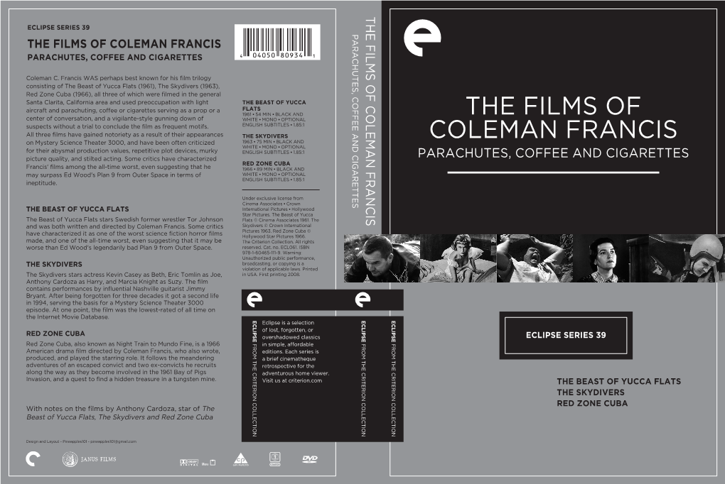 The Films of Coleman Francis Fake Criterion