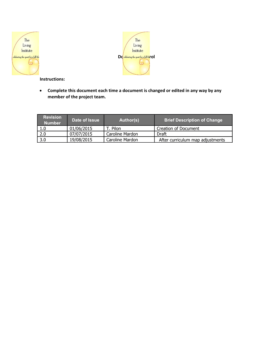 Document Control