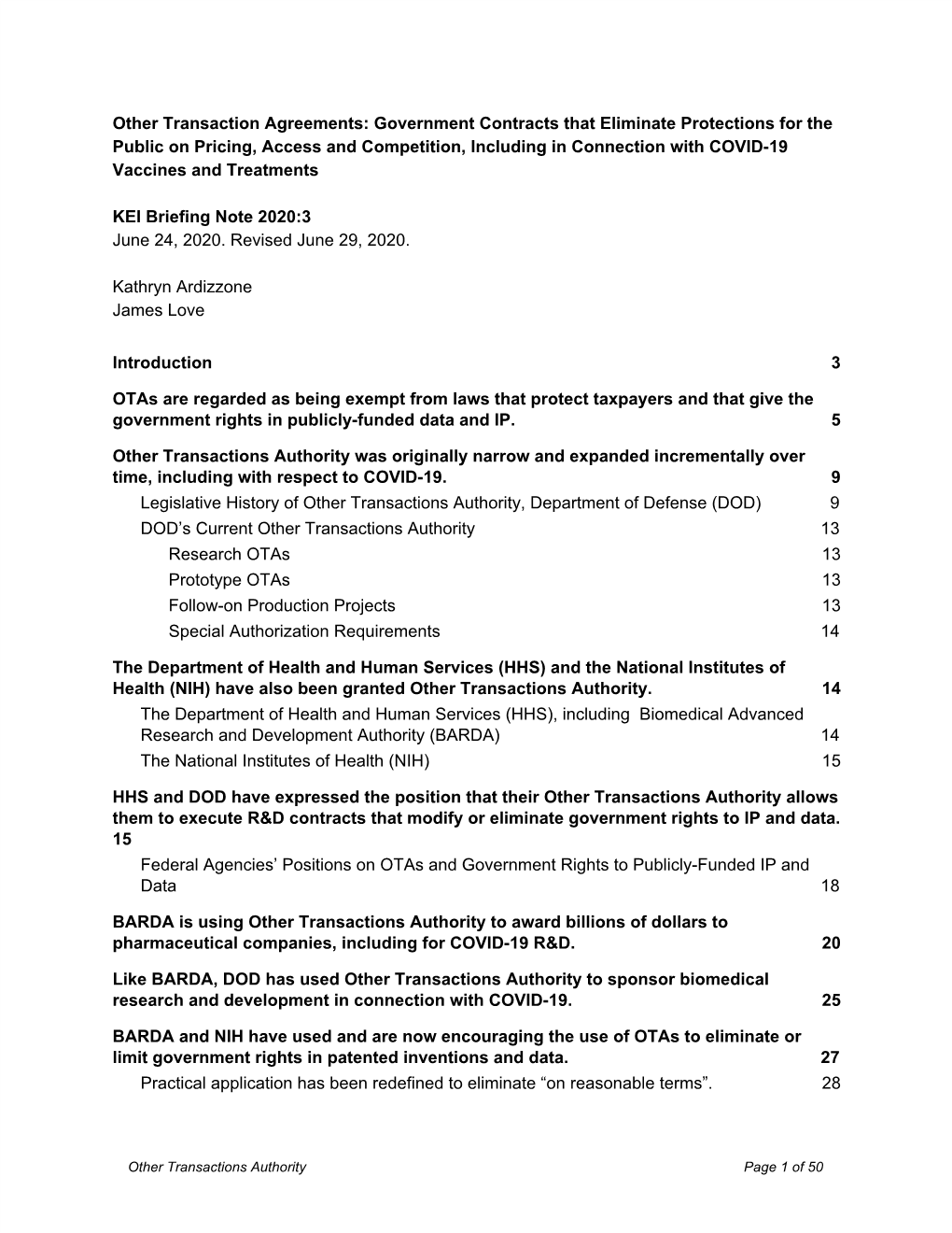 Other Transaction Agreements: Government Contracts That